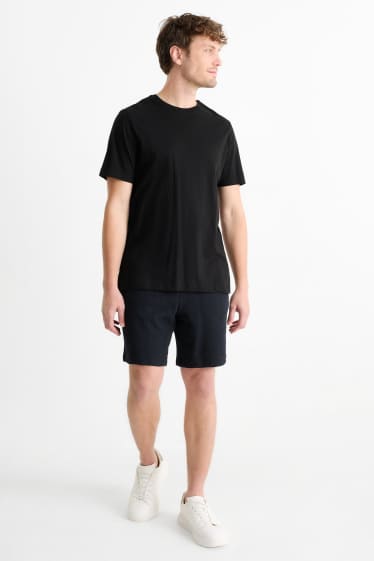 Herren - Shorts - gerippt - schwarz