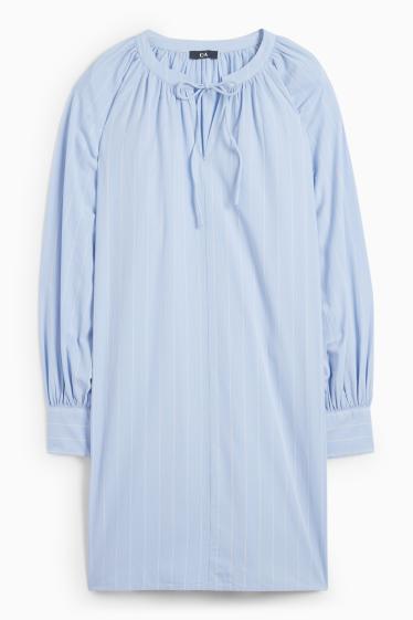 Femmes - Robe-chemisier - à rayures - bleu clair