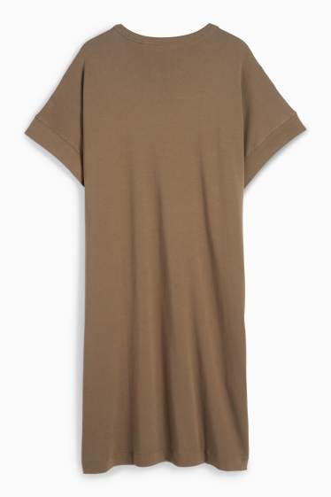 Dames - T-shirt-jurk - bruin