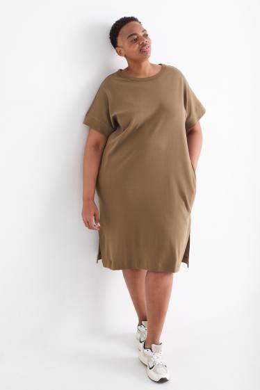 Dames - T-shirt-jurk - bruin