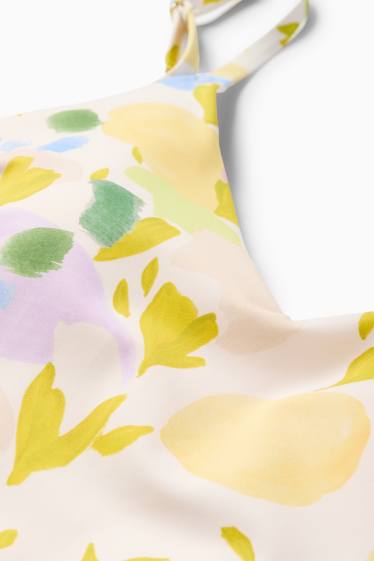 Femmes - Maillot de bain - ampliforme - LYCRA® XTRA LIFE™ - à fleurs - blanc / jaune