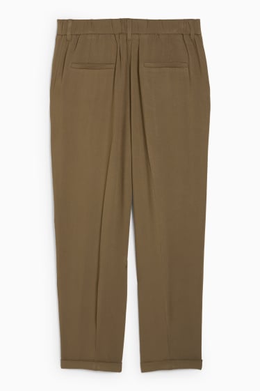 Damen - Stoffhose - Mid Waist - Tapered Fit - braun