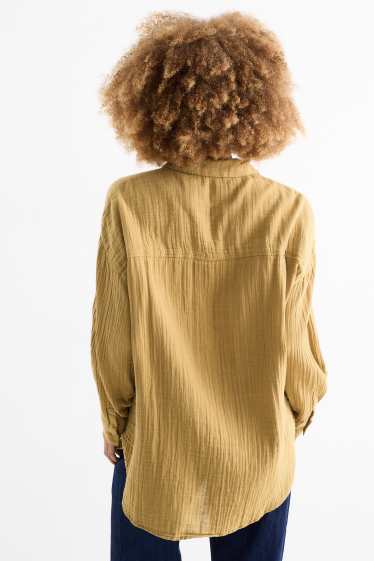 Femmes - Chemisier en mousseline - jaune moutarde