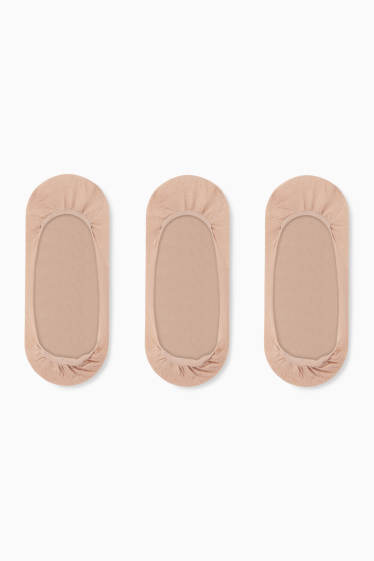 Damen - Multipack 3er - Füßlinge - hellbeige