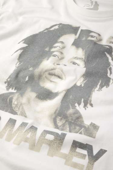 Herren - T-Shirt - Relaxed Fit - Bob Marley - weiss