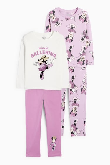 Kinderen: meisjes - Set van 2 - Minnie Mouse - pyjama - 4-delig - paars