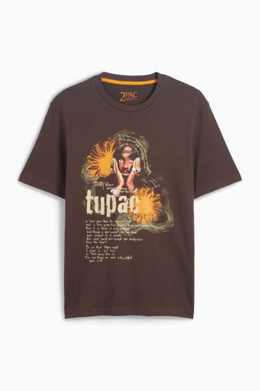 Herren - T-Shirt - Regular Fit - Tupac - braun