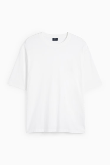 Pánské - Tričko - oversized - bílá