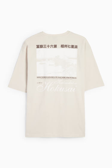 Herren - T-Shirt - Oversized - Hokusai - hellbeige