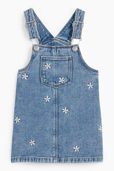 Baby Mädchen - Blümchen - Baby-Outfit - 2 teilig - jeansblau