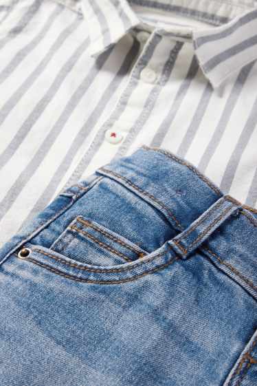 Baby Jungen - Baby-Outfit - 2 teilig - blau / weiss
