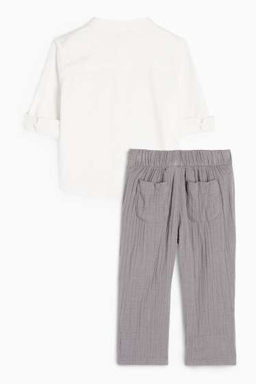 Baby Jungen - Baby-Outfit - 2 teilig - dunkelgrau