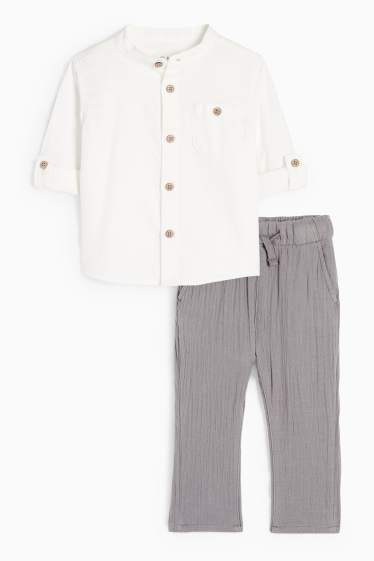 Baby Jungen - Baby-Outfit - 2 teilig - dunkelgrau