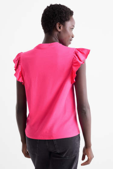 Damen - Basic-T-Shirt - Regular Fit - pink
