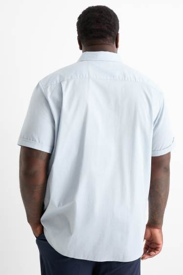 Hommes - Chemise - regular fit - col kent - sans repassage - texturée - bleu clair