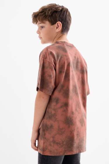 Kinder Jungen - Kurzarmshirt - gemustert - braun