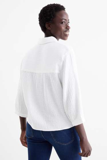 Damen - Musselin-Bluse - weiß