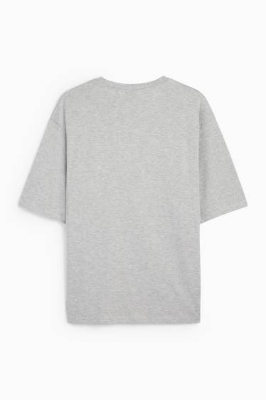 Heren - T-shirt - oversized - licht grijs-mix