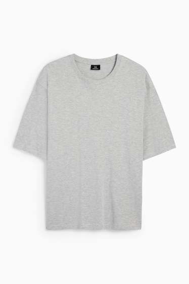 Heren - T-shirt - oversized - licht grijs-mix