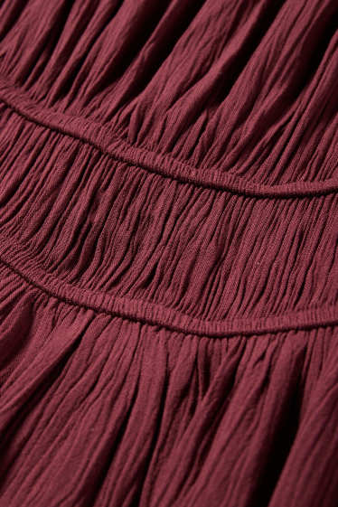 Damen - Fit & Flare Kleid - bordeaux