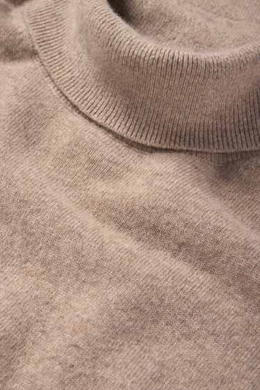 Herren - Kaschmir-Rollkragenpullover - hellbraun