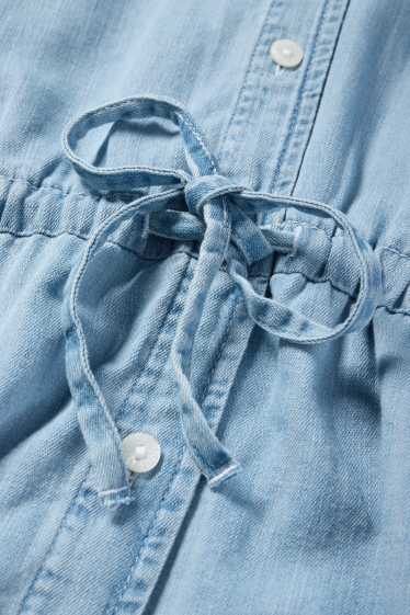 Damen - Jeans-Blusenkleid - helljeansblau