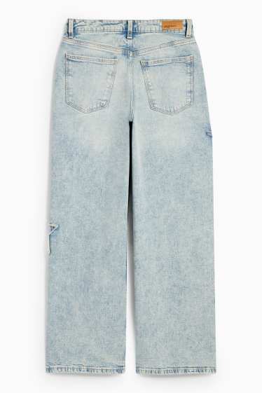 Kinderen: meisjes - Ster - wide leg jeans - jeanslichtblauw