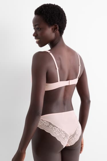 Dames - BH met beugels - PLUNGE - voorgevormd - roze