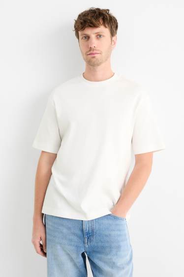 Pánské - Tričko - relaxed fit - bílá