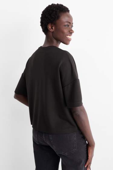 Dámské - Tričko - relaxed fit - černá