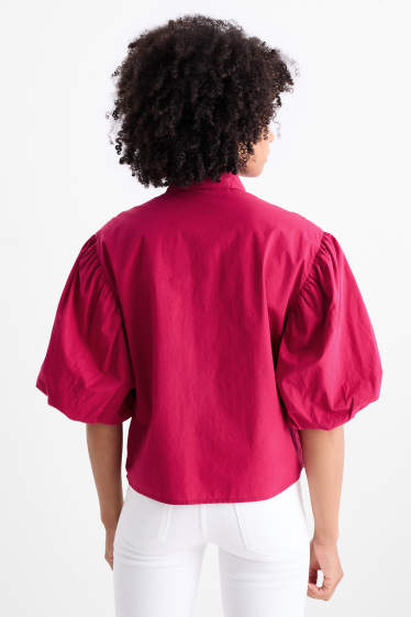 Women - Blouse - dark red