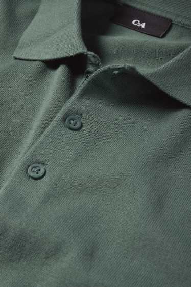 Herren - Strick-Poloshirt - grün