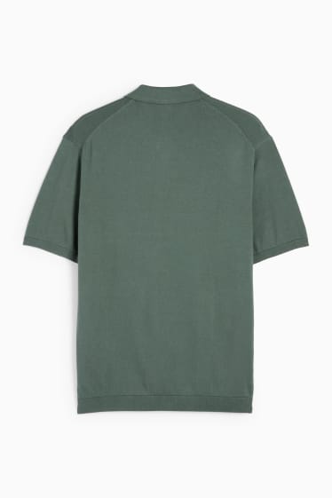 Herren - Strick-Poloshirt - grün