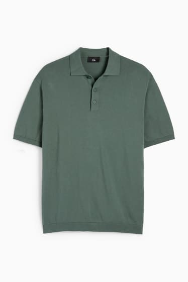 Herren - Strick-Poloshirt - grün