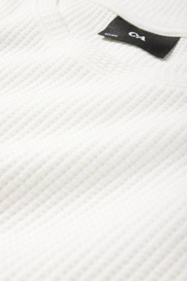 Heren - T-shirt - regular fit - met structuur - wit
