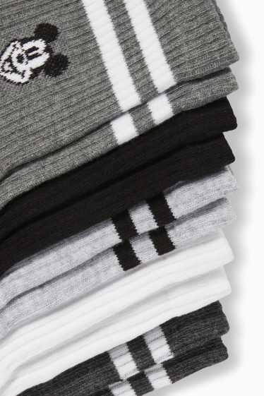 Damen - Multipack 5er - Tennissocken mit Motiv - Micky Maus - grau