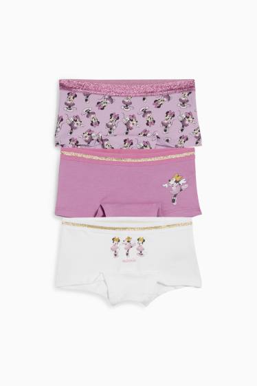 Children Girls - Multipack of 3 - Minnie Mouse - shorts - violet