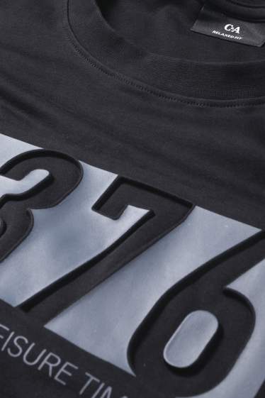 Herren - T-Shirt - Relaxed Fit - schwarz