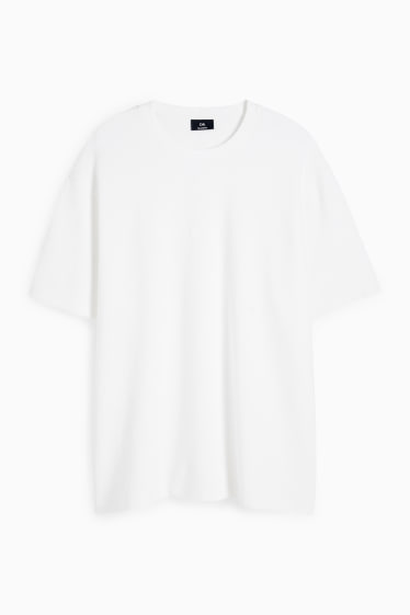 Herren - Sweatshirt - kurzarm - gerippt - weiss