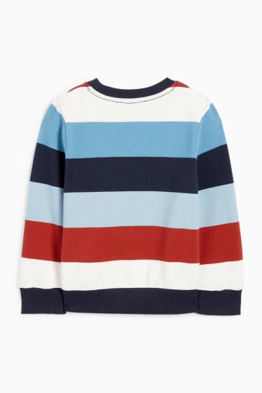 Kinder Buben - Sweatshirt - gestreift - strukturiert - dunkelblau