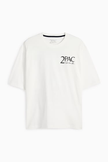 Men - T-shirt - oversized - Tupac - white