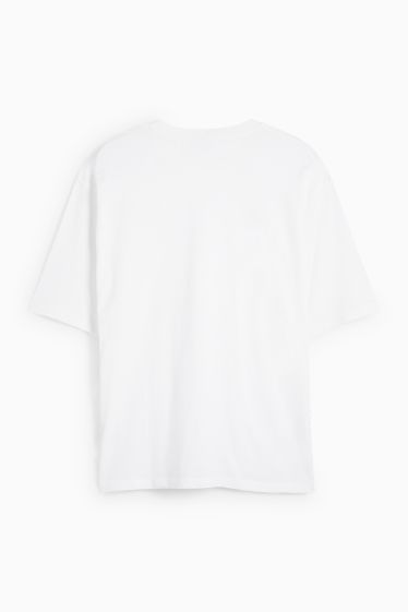 Pánské - Tričko - oversized - bílá