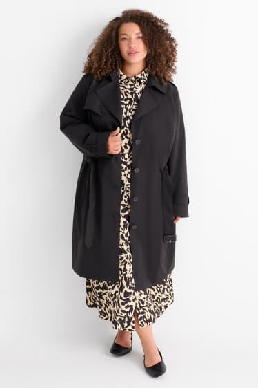 Damen - Trenchcoat - schwarz