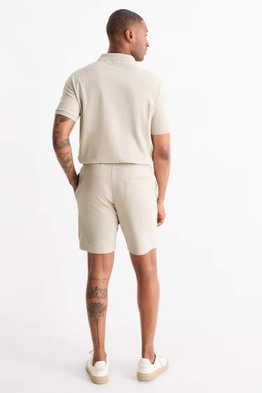 Hombre - Shorts deportivos - textura - beis