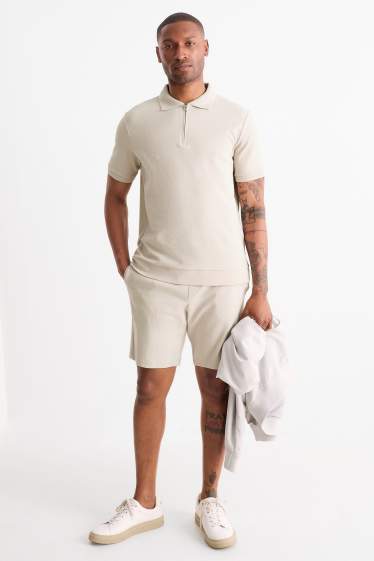 Hombre - Shorts deportivos - textura - beis