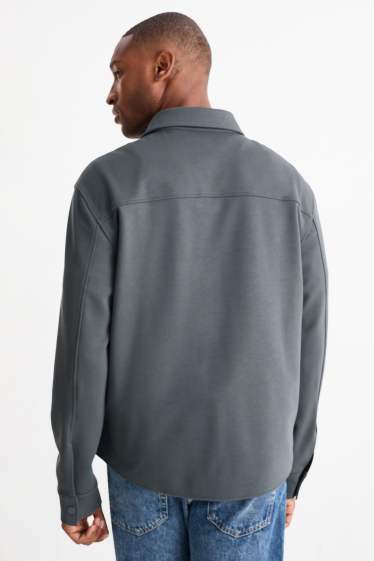 Heren - Overhemd - relaxed fit - kent - donkergroen