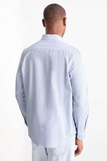 Men - Shirt - regular fit - button-down collar - striped - blue / white