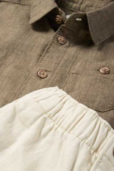 Baby: jongens - Baby-outfit - 2-delig - lichtbruin