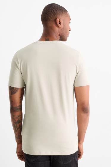 Herren - T-Shirt - Slim Fit - Flex - beige