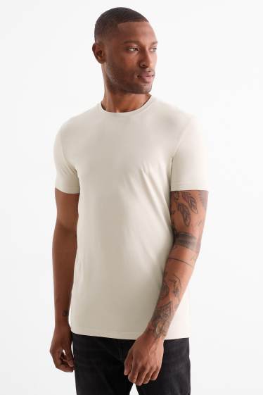 Herren - T-Shirt - Slim Fit - Flex - beige